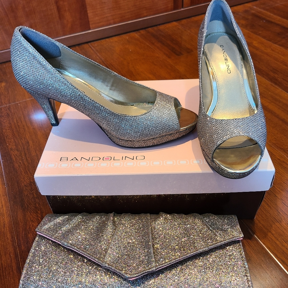 Bandolino sparkle evening pumps and clutch